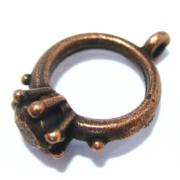 30666-【ＮＹピューター】　リング　チャーム　銅古美　１４mm　５個/１セット