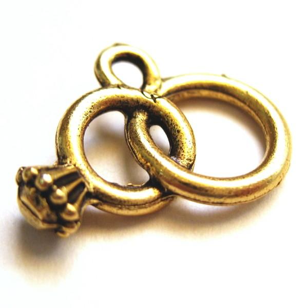 30667-【ＮＹピューター】　ベビーリング　チャーム　金古美　１７mm　５個/１セット