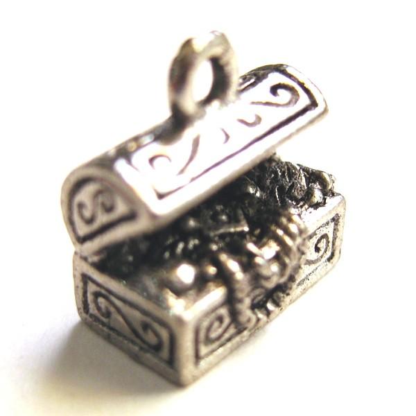 30670-【ＮＹピューター】　宝石箱　チャーム　銀古美　１０mm　５個/１セット