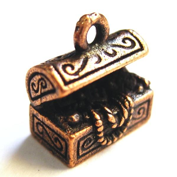 30671-【ＮＹピューター】　宝石箱　チャーム　銅古美　１０mm　５個/１セット