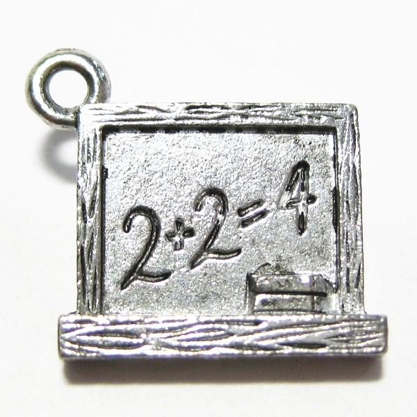 30685-【ＮＹピューター】　黒板　チャーム　銀古美　１５mm　５個/１セット