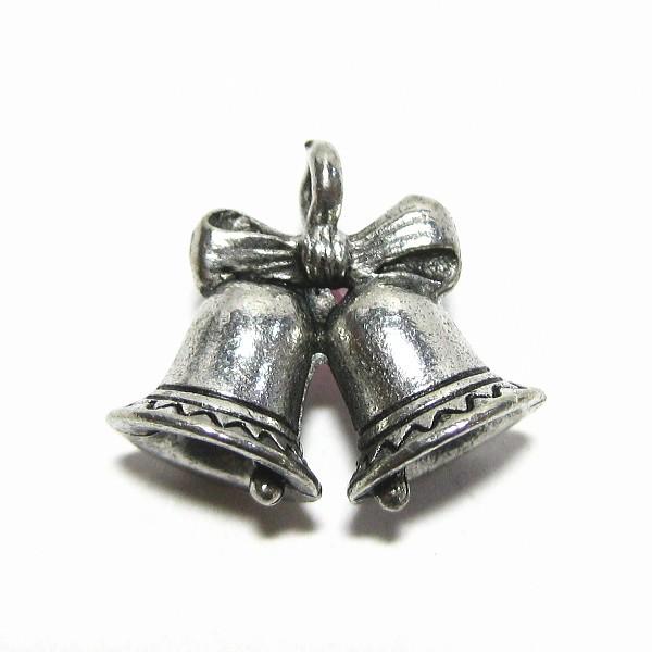 30700-【ＮＹピューター】　ベル　チャーム　銀古美　１７mm　５個/１セット