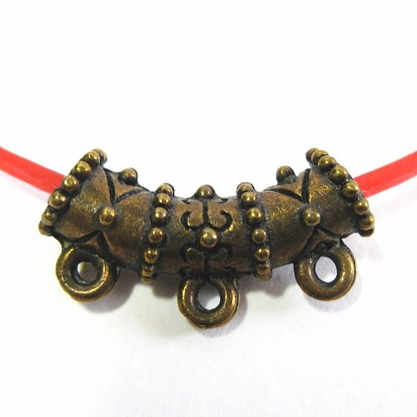 30710-【ＮＹピューター】　パーツ　真鍮古美　２２mm（ホール約１mm）　５個/１セット