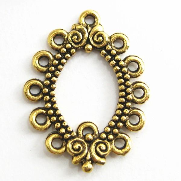 30715-【ＮＹピューター】　コネクター　金古美　２９ｘ２２mm　５個/１セット