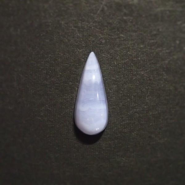 30800-『天然石ルース』　ブルーレースアゲート（ホール無）　約２２ｘ９mm（２．５ｇ）　１個