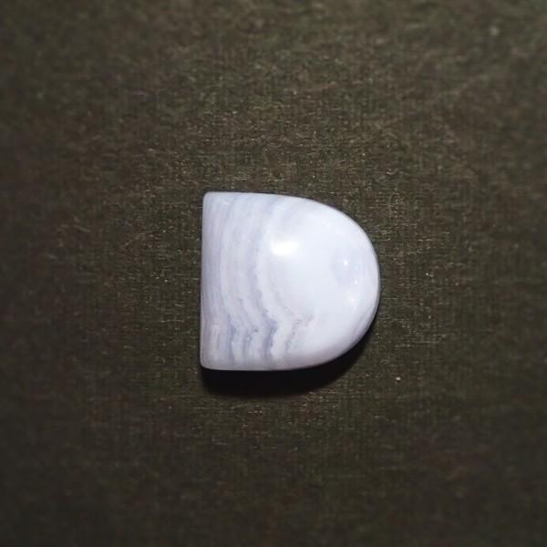 30801-『天然石ルース』　ブルーレースアゲート（ホール無）　約１５ｘ１５mm（３．７ｇ）　１個