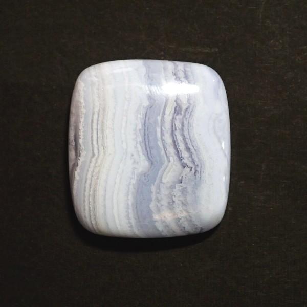 30814-『天然石ルース』　ブルーレースアゲート（ホール無）　約３１ｘ２８mm（１６．４ｇ）　１個