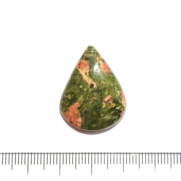 30848-『天然石ルース』　ウナカイト（ホール無）　約２７ｘ１２mm（５．０ｇ）１個