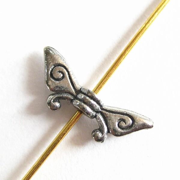 3546-【ＮＹピューター】　ビーズ　銀古美　１６mm　５個/１セット