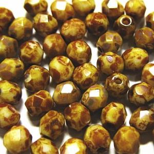 0359-4FC/T0300　ホワイトピカソ不透明　４ミリ　５０個/１パック