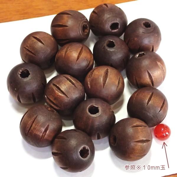 3606-【ウッドビーズ】　２５mm（ホール５．５mm）　１５個/１パック