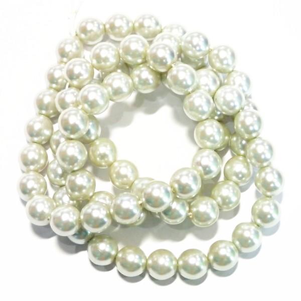 3649-《チェコグラスパール》　ベイビーブルー　８mm丸玉　約５５cm　１本/１パック