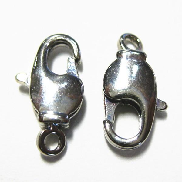 3817-【基本パーツ】　回転カニカン　銀色　５x１１mm　２個/１セット