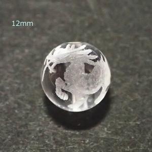 4001-《天然石水晶彫 四神》 麒麟-中央神 12mm 1個 : Hello-Space