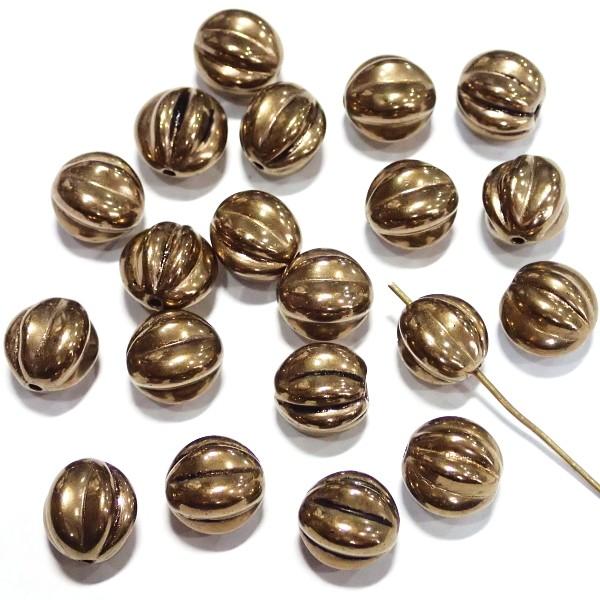 40039-【チェコAssort】　ブロンズ　かぼちゃ　１０ｍｍ　２０個/１パック