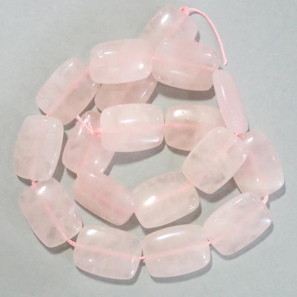 4017-《天然石５００円均一》　ローズクォーツ　平均２２ｘ１６mm　約３８cm/１本