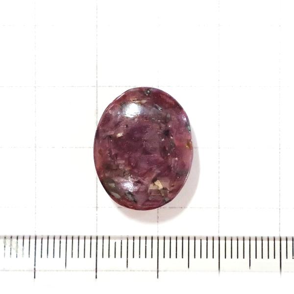 4025-『天然石ルース』　ルビー（ホール無）　約１９ｘ１６mm（５．４ｇ）　１個