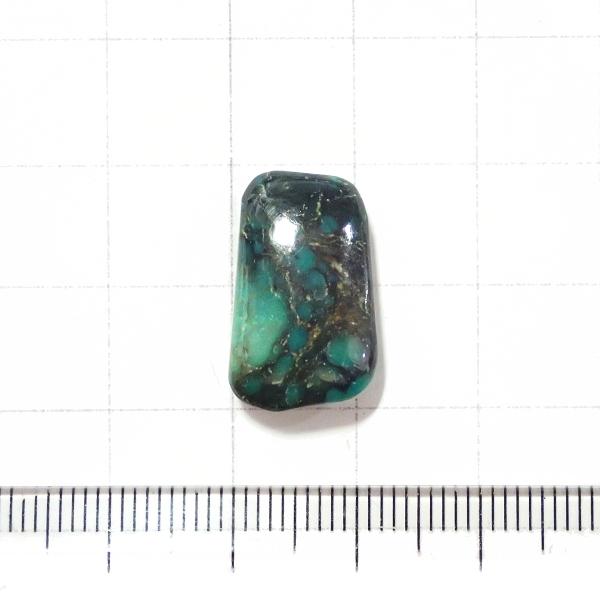 4049-『天然石ルース』　ターコイズ（ホール無）　約１９ｘ１２mm（２．５ｇ）　１個