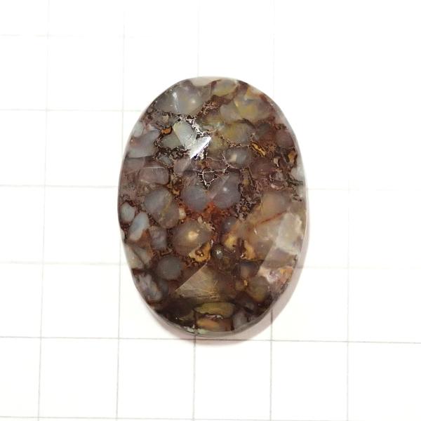 4096-『天然石ルース』　アゲート※カット有※（ホール無）　約３４ｘ２４mm（９．１ｇ）　１個