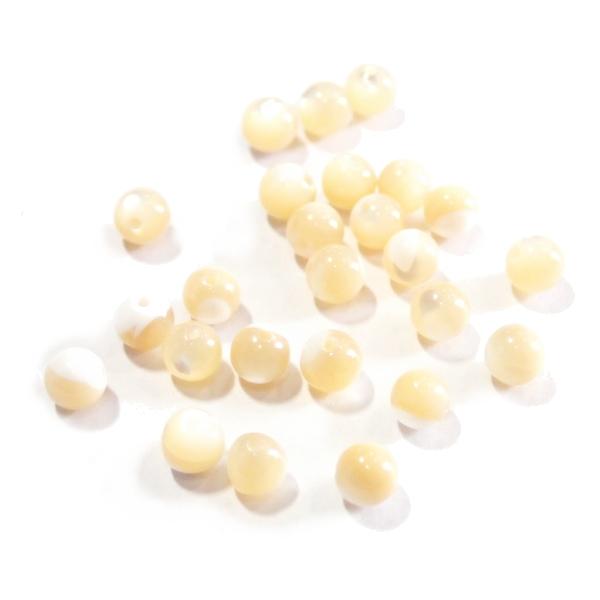 4281-天然石 4mm丸玉 マザーオブパールブラウン 25粒