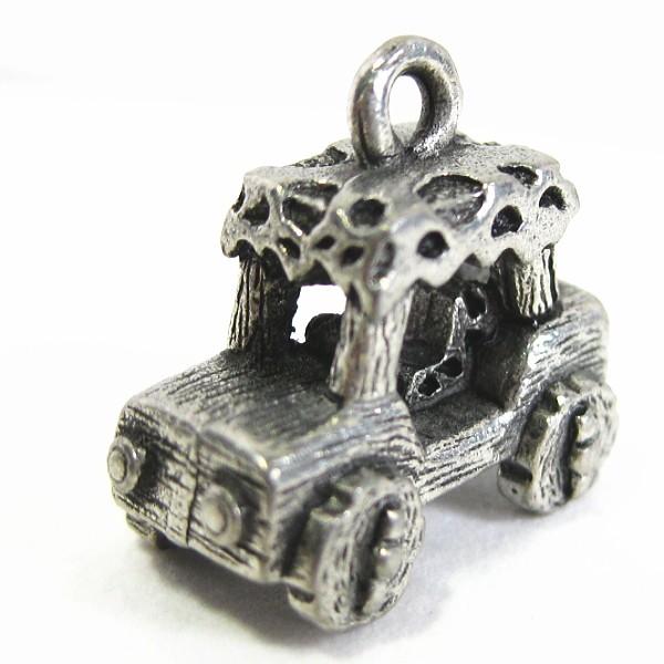 4348-【ＮＹピューター】　石器時代　車　銀古美　１６mm　５個/１セット