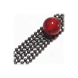 4451-【チェーン】　１．５mmボール　ブラックシルバー　１メートル　１本