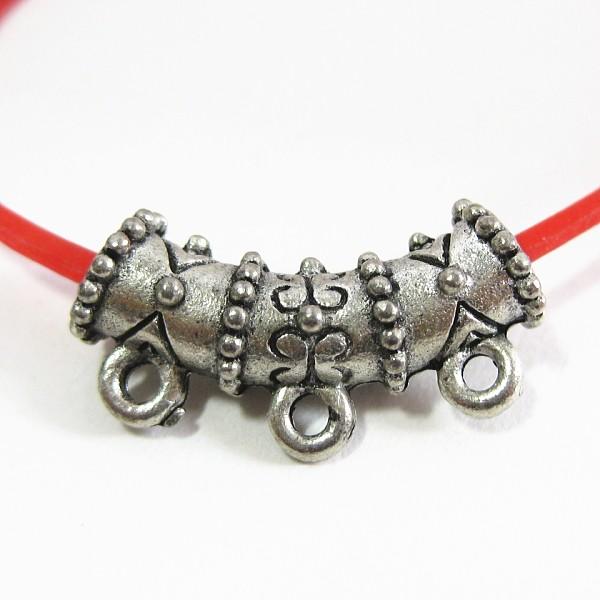 4473-【ＮＹピューター】　パーツ　銀古美　２２mm（ホール約１mm）　５個/１セット