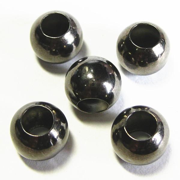 4541-《メタルチャーム・パーツ》　ビーズ　黒色　１０mm（ホール４．５mm）　２０個/１セット