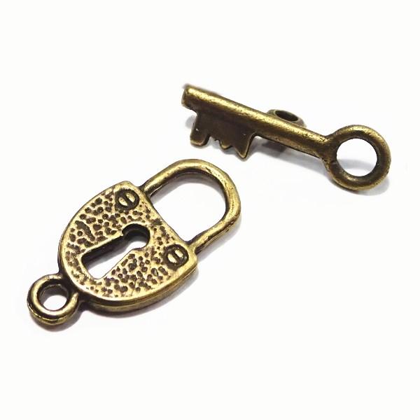 4602-《トグル》　アジアントグル　真鍮古美　バーの長さ２０mm　５ペア/１セット