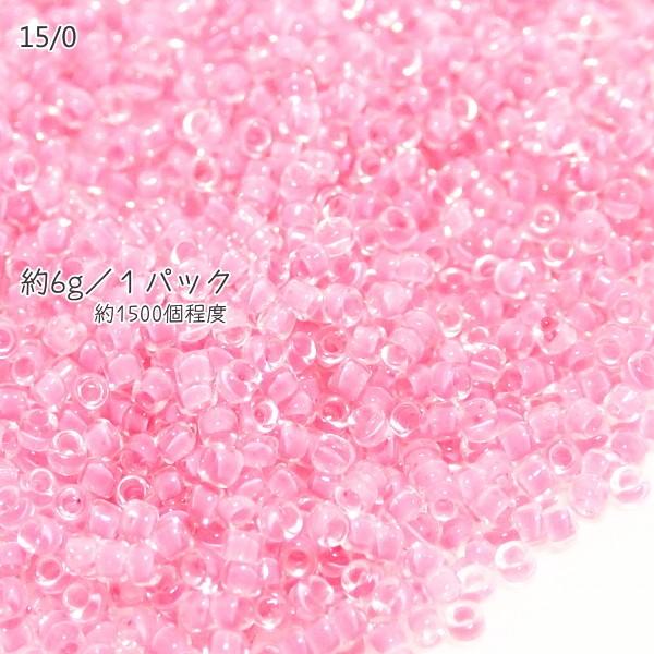 4742-《シードビーズ》　マツノ極小　クリスタル/ピンク　約６ｇ/１パック