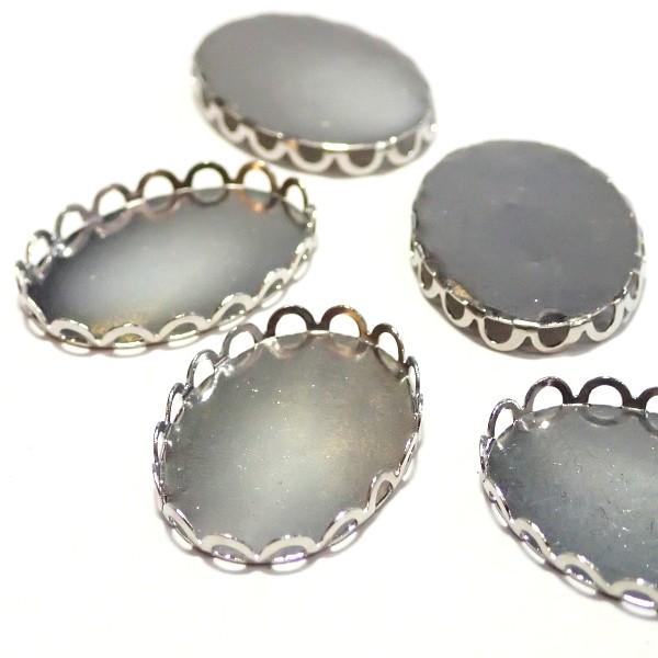 4794-［セッティング］　デザインフレーム　ニッケル　２５x１８mm（内径）　５個/１パック