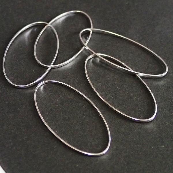 4808-《輪パーツ》　リングパーツ　ロジウム　４０x２０mm　５個/１パック