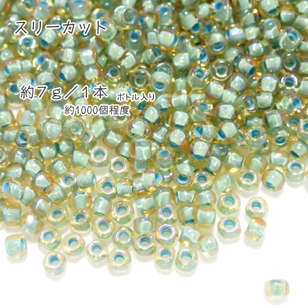 5043-《シードビーズ》　ＴＯＨＯスリーカット　トパーズ・ブルーライン　約７ｇ/１本