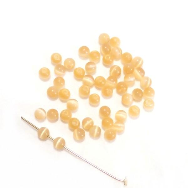 5141-〔キャッツアイ〕　ブラウン　３mm　５０個/１パック