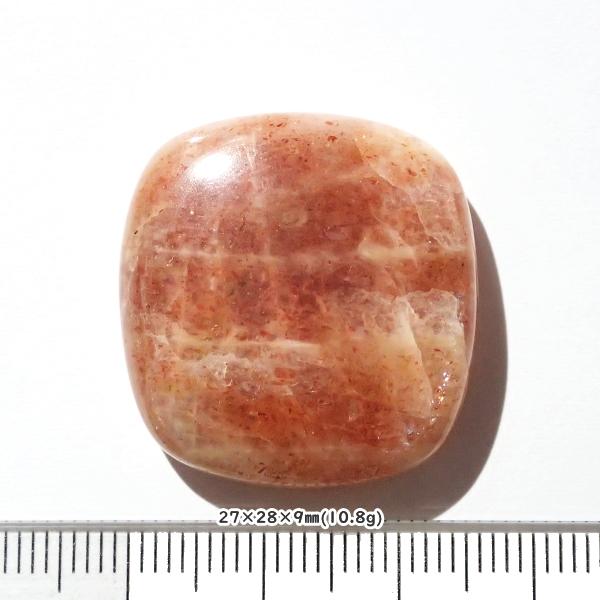 5151-『天然石ルース』　サンストーン（ホール無）　約27ｘ28ｘ9mm（10.8ｇ）　１個