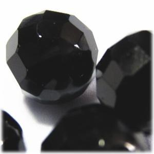 5212-天然石ビーズ 12mmカット丸玉 オニキス 4粒