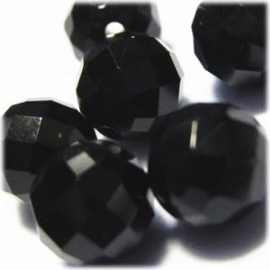 5221-天然石ビーズ 8mmカット丸玉 オニキス 6粒