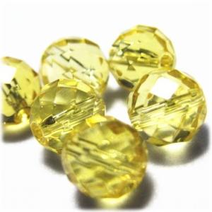 5223-天然石 ビーズ 6mmカット丸玉 シトリン 6粒