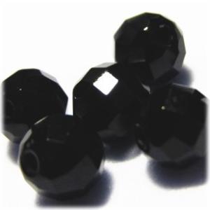 5229-天然石 ビーズ 6mmカット丸玉 オニキス 6粒