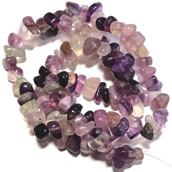 5235-《天然石　ころころ》　フローライト・パープル　約３９cm/１本