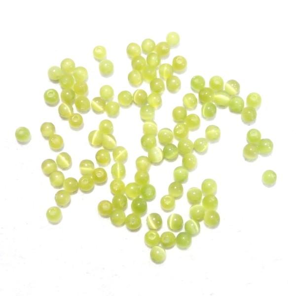 5287-〔キャッツアイ〕　ダークオリーブ　２mm　１００個/１パック