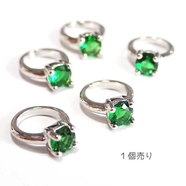 5304-ジルコニア　ドールリング（小）　グリーン　ラウンド　外径８．５mm　１個