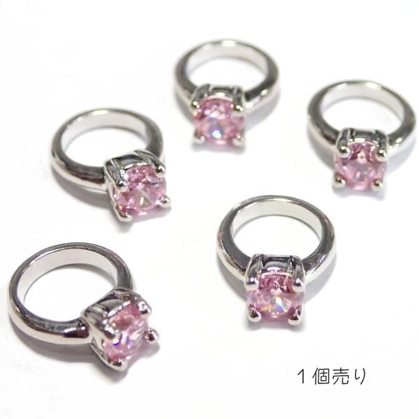 5305-ジルコニア　ドールリング（小）　ピンク　ラウンド　外径８．５mm　１個