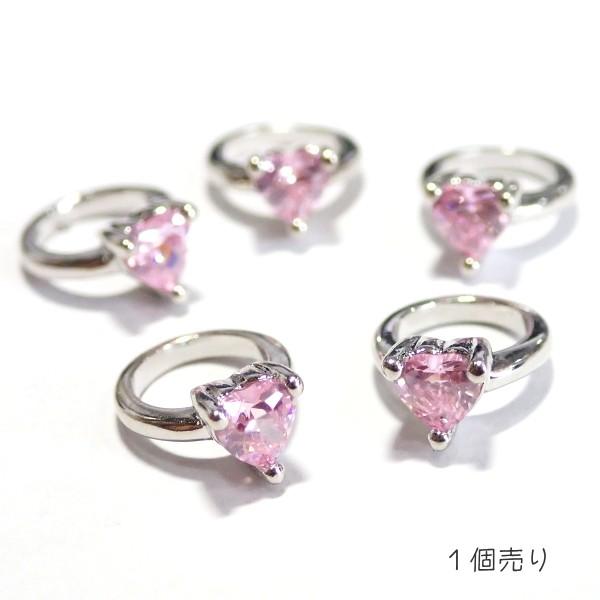 5308-ジルコニア　ドールリング（小）　ピンク　ハート　外径８．５mm　１個