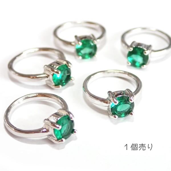 5311-ジルコニア　ドールリング（大）　グリーン　ラウンド　外径１３mm　１個