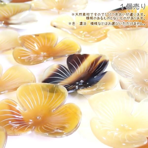 5416-［アフリカ水牛］　フラワー（３枚花びら）　５５mm平均　１個