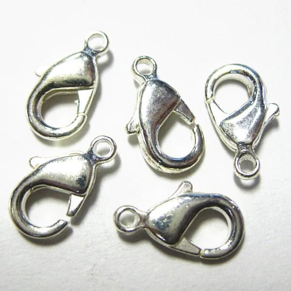 5531-【基本パーツ】　カニカン　白銀色　１０x５mm　１０個/１セット