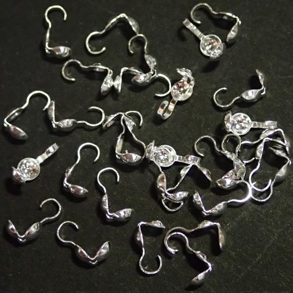 5536-【基本パーツ】　だるまチップ（通常タイプ）　白銀色　４mm　３０個/１セット