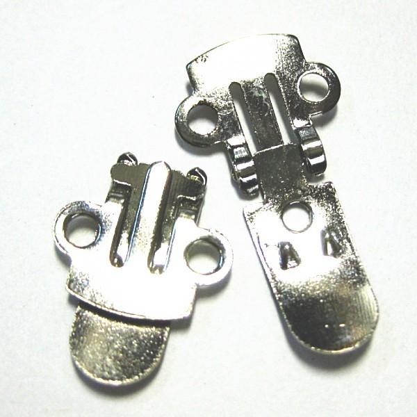 5763-【基本パーツ】　シュークリップ　銀色　１８x１４mm　２ぺア（４個）/１セット