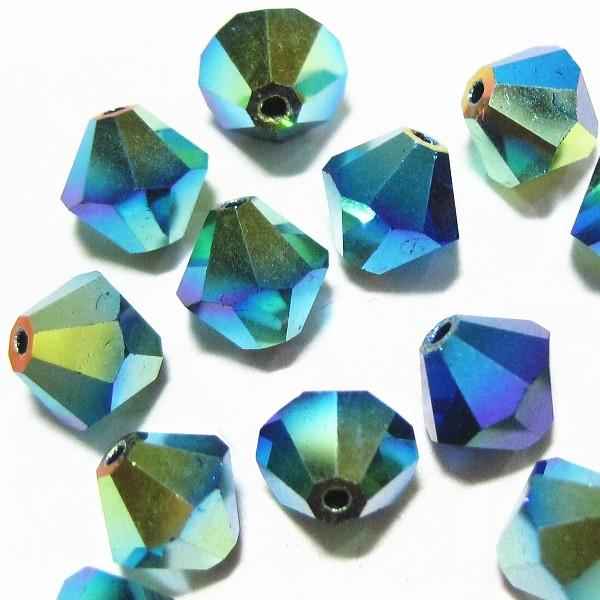 5813-ＳＢ６ＪＥ-ＡＢ２Ｘ　スワロフスキー 6mmソロバン　ジェット・オーロラ２Ｘ　２５個/１パ...